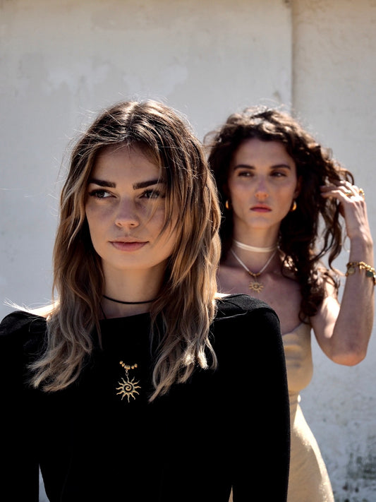 Rising Sun Necklace (black or ivory)